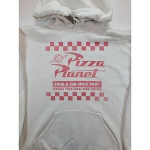 Jerzees Nublend Pizza Planet Toy Story Hoodie Adult Large White Red Graphic